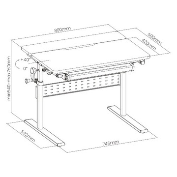 Детский регулируемый стол XD SPE-X102W 80x60 см