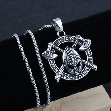 Серебряное ОЖЕРЕЛЬЕ С РУНАМИ ВИКИНГОВСКИХ ОСЕЙ 406
