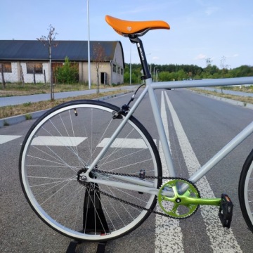Односкоростной велосипед стальной серый Оранжевый Зеленый Размер 56 Ступица Торпеда