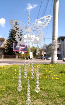 Ловец снов БАБОЧКА ХРУСТАЛЬНЫЕ БУСИНЫ УКРАШЕНИЕ ШАРА