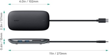 AUKEY CB-C71 USB-C-хаб 8-в-1 с поддержкой PD 100 Вт, HDMI 4K, SD и LAN
