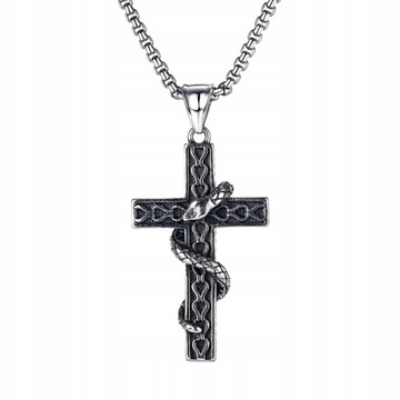 1Pc Wąż krzyż biżuteria Krzyż Amulet naszyjnik