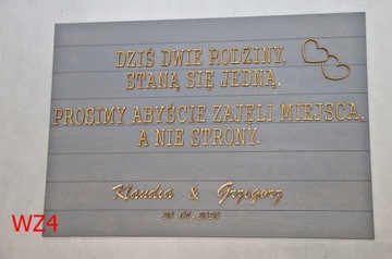 Rustykalna Tablica Powitalna Dziś dwie rodziny 4wz