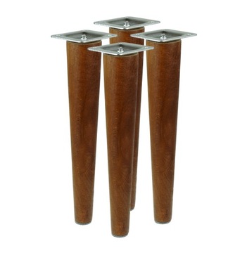 Nogi 35 cm drewniane bukowe orzech proste zestaw