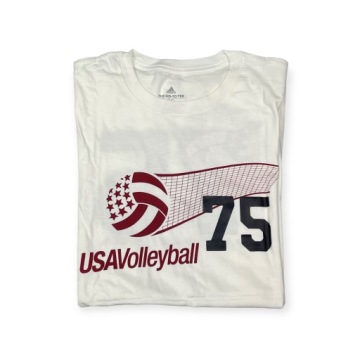Мужская белая футболка ADIDAS VOLLEYBALL USA S 75