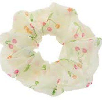 GUMKA DO WŁOSÓW|SCRUNCHIES WISIENKI|ŻÓŁTA