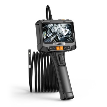 Инспекционная камера Эндоскоп Подвижная головка камеры 360° 2xFHD ЖК-дисплей 5 дюймов 9 светодиодов