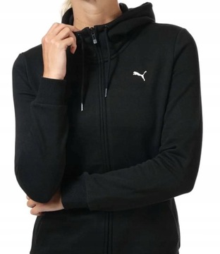 Puma bluza damska z kapturem sportowa rozpinana czarna - L