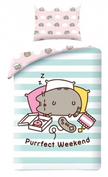 POŚCIEL PUSHEEN 140x200 LAZY CAT KOT BAWEŁNIANA
