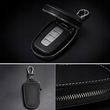 Черный чехол для ключей из телячьей кожи — Opel