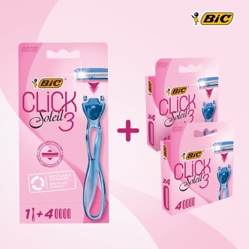 НАБОР ДЛЯ МАШИН BIC CLICK 3 SOLEIL + 12 ВСТАВОК ДЛЯ МАШИНЫ ЛЕЗВИЯ ЛЕЗВИЯ