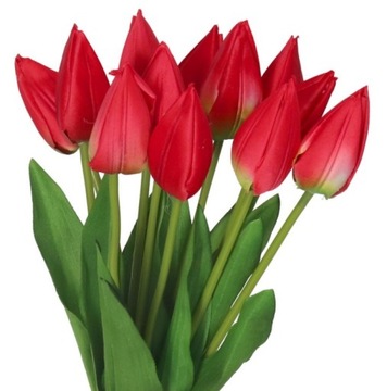 TULIPANY BUKIET TULIPANÓW GUMOWANE JAK ŻYWE 12SZT 39CM
