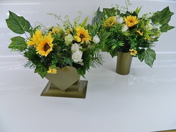 Украшение Украшение Цветы на могилу ПОДСОЛНУХИ Композиция из 2 частей КРАСИВАЯ