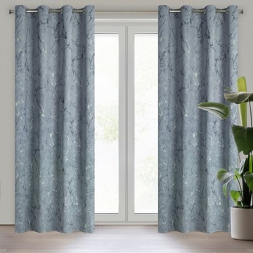 ZASŁONA MARMUR WERA NA KÓŁKACH 140X250 GRAFIT EURO