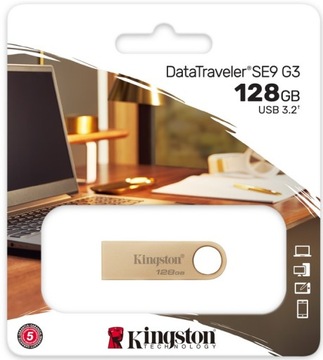 Флеш-накопитель Kingston Data Traveler DTSE9G3, 128 ГБ, USB3.2 Gen1