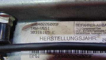 AIRBAG ULOŽENÍ SPOLUJEZDCE 30316165E BMW X5 E53 02R