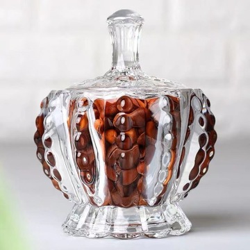 СТЕКЛЯННАЯ САХАРНИЦА ДЛЯ САХАРА И СВЕЧЕЙ С КРЫШКОЙ