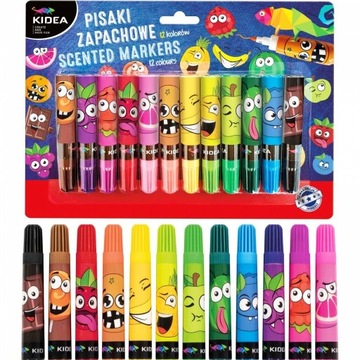 PISAKI FLAMASTRY ZAPACHOWE 12 kolorów - KIDEA
