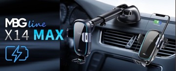 MOCNY UCHWYT SAMOCHODOWY NA TELEFON ŁADOWARKA INDUKCYJNA BEZPRZEWODOWA AUTO