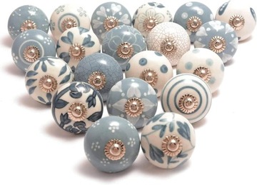 GAŁKI CERAMICZNE 20SZT DO SZUFLAD DRZWI DRZWICZEK
