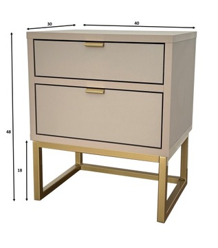 Бежево-золотая прикроватная тумбочка CAPPUCCINO бежевый накастлик