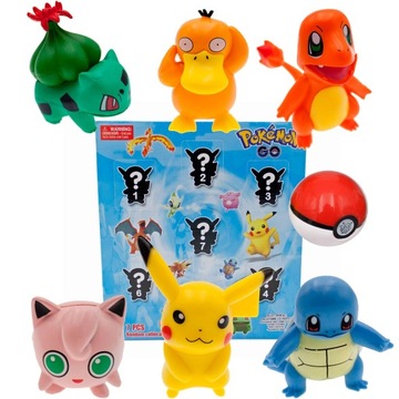 ZESTAW 6 DUŻYCH FIGUREK POKEMON NIESPODZIANEK
