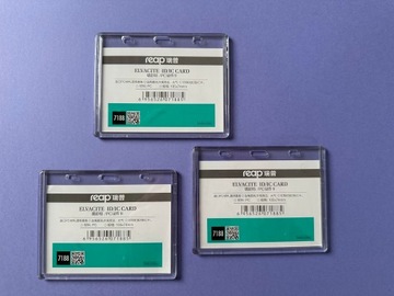 Чехол-держатель для удостоверения личности Горизонтальный, прозрачный/прозрачный, 3 шт.