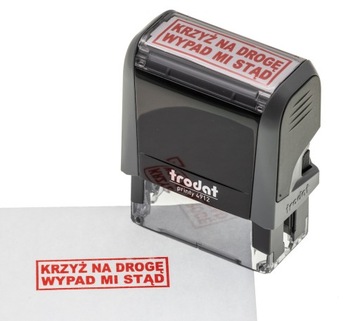 Pieczątka na prezent KRZYŻ NA DROGĘ WYPAD MI STĄD