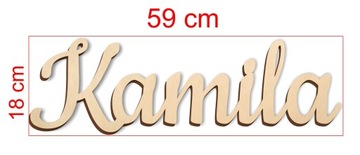 Drewniany Napis Dowolne Imię 6-7 liter Milenka DREWNIANY NAPIS Amelia