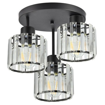 Szklana Lampa Wisząca Sufitowa Żyrandol Plafon LED