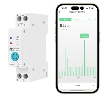 WiFi реле 16А с измерением тока TUYA Smart