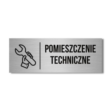 TABLICZKA Z NAPISEM POMIESZCZENIE TECHNICZNE 30X10CM PIKTOGRAM NA DRZWI PRO