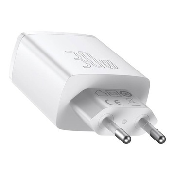 СЕТЕВОЕ ЗАРЯДНОЕ УСТРОЙСТВО 3xUSB QC PD 30 Вт БЫСТРО МОЩНЫЙ USB C USB-C БЕЛЫЙ IPHONE 15