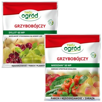 MIEDZIAN 50WP 100G + SYLLIT 65WP 45G NA CHOROBY GRZYBOWE OWOCÓW I WARZYW