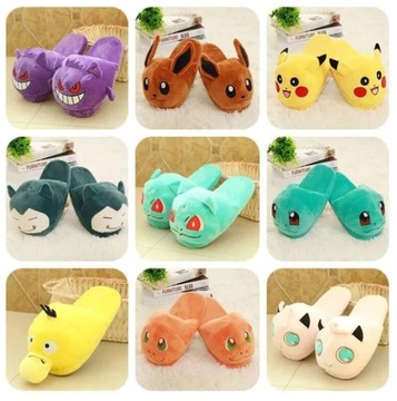 KAPCIE DAMSKIE DZIECIĘCE MĘSKIE POKEMON GO CIEPŁE KLAPKI CHARMANDER r.35-38