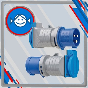 Кемпинговый адаптер, вилка CEE, розетка 230 В IP44