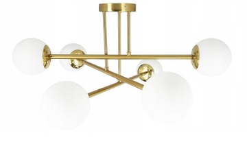 LAMPA WISZĄCA SUFITOWA ZŁOTA ŻYRANDOL KULE LED