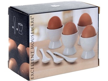 Подставки для стаканов + ложки для яиц - 4 комплекта