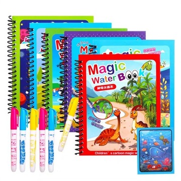 Magiczna książka woda rysunek zabawki w 6 Pcs