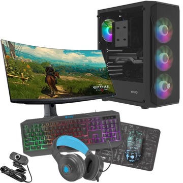 Zestaw Komputerowy_FGAME_RYZEN 5 3600_32GB_ RX 6600 8GB_SSD_RGB+k+m+Monitor