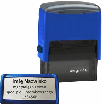 WAGRAF B2 - Pieczątka do 4 wersów FIRMOWA LEKARSKA BIUROWA IMIENNA - kolory