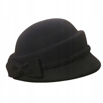DAMSKI ELEGANCKI BERET KAPELUSZ KOKARDKA