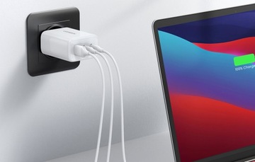 БЛОК ПИТАНИЯ UGREEN CHARGER CUBE 2X USB C 1X USB-A QC 3.0 PD 65 Вт