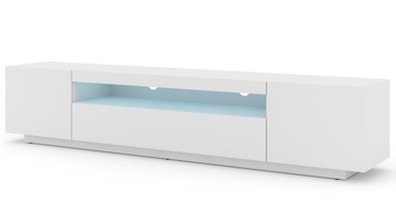 Szafka RTV AURA 200 stojąca wisząca biały mat +LED