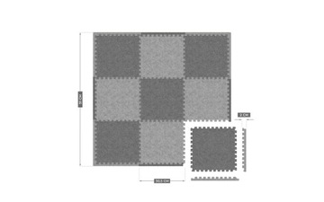 Складной плюшевый развивающий коврик для детей PUZZLE TULANO Gioco 45 Grey