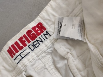 HILFIGER DENIM Casualowe SPODNIE RYBACZKI 3/4 Białe bojówki XS