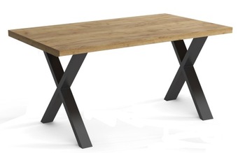 Stół LOFT DĄB CRAFT Czarny Nogi Metal 80x140 cm