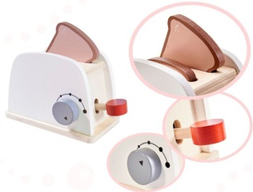 ДЕРЕВЯННЫЙ ТОСТЕР + АКСЕССУАРЫ НАБОР ДЛЯ ЗАВТРАКА