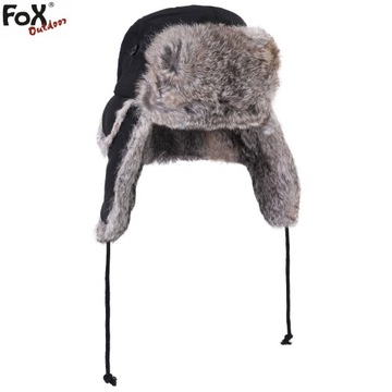 CZAPKA USZATKA FUTRZANA ZIMOWA USZANKA FOX L