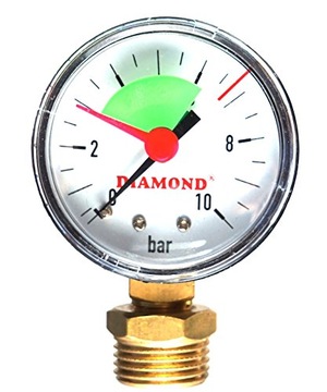 Licznik Ciśnieniomierz 10 Bar 1/2 Cala Manometr Do Instalacji Woda Gaz 63mm